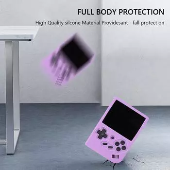 Silicone Protective Cover with Lanyard Protective Case Solid Color Portable Cover for RG35XX Handheld Game Console чёрный