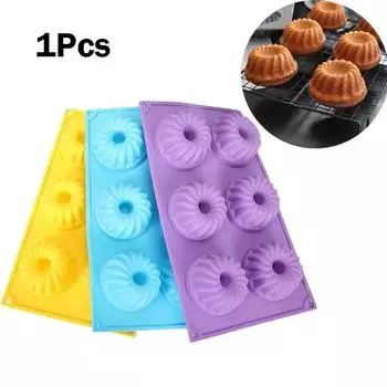 Силиконовая форма для тыквенных кексов, 6 полостей, антипригарная форма для пончиков, домашний пудинг, шоколадный десерт, аксессуары для выпечки своими руками