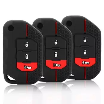 Silicone Remote Smart Car Key Case Cover For Jeep Wrangler Renegade Compass Grand Cherokee JL JLU Key Sleeve Protector Case чёрный