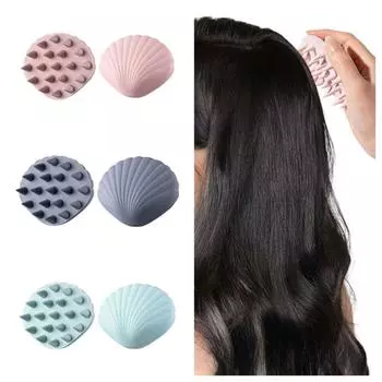 Silicone Silicone Hair Massage Comb Hair Clean Shower Brush Comfortable Hair Washing Comb Bath серый
