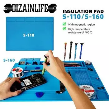 Silicone Soldering Pad Insulation Heat-Resistant Soldering Station Silicon Soldering Mat Work Pad Electronic Phone Watch Repair