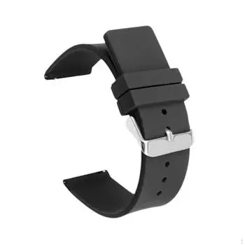 Силиконовый ремешок для часов с металлической пряжкой, сменный ремешок для часов Smartwatches Black