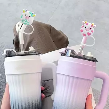 Silicone Straw Topper 10mm Straw Plug Pencil Decoracion Straw Stopper Party Style E