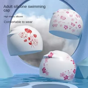 Silicone Swim Pool Hat High Elastic Swimming Hat Beach Diving Cap Women style 5