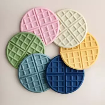 Silicone Waffle Coasters Anti-scalding Tableware Pads Creative Desktop Pads Kitchen розовый
