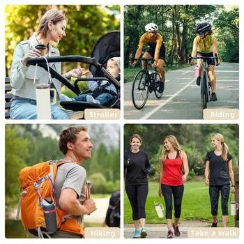 Silicone Water Bottle Handle Water Bottle Handle Strap With Antislip Base Straw Cups Carrier Drinkware Carrying Rope белый