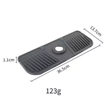 Silicone Water Catcher Mat Black/Grey Sink Splash Pad Practical Faucet Mat Kitchen Bathroom Grey-Small