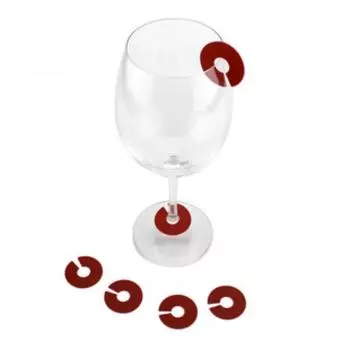 Силиконовая этикетка для бокала для вина, цифровая персональная отличительная метка, стеклянный распознаватель, стеклянная наклейка, подвеска, винная бирка 10set красный