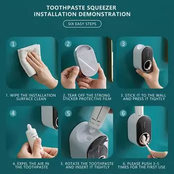 Силикагель для выдавливания зубов, съемный выдавливатель зубной пасты, набор ленивых зубных паст, аксессуары для зубной пасты, автоматический, без отверстий зелёный