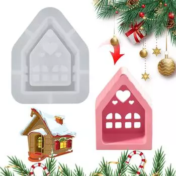 # Силиконовая 3D-форма для дома, форма для литья, антипригарная форма для подсвечника на Рождество