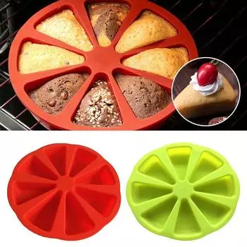 Силиконовая 8 треугольная полость, порционная форма для торта, ломтик теста, форма для пиццы, полезная зелёный