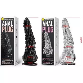 Силиконовая анальная пробка BDSM с присоской в основании – унисекс-игрушка для взрослых для пар, анальная тренировка и чувственная игра, уникальные текстуры S