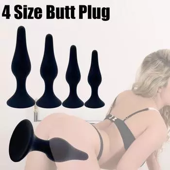 Силиконовая анальная пробка с присоской - Коническая форма для комфорта и стимуляции, Унисекс игрушка для взрослых для начинающих и BDSM-игр