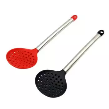 Силиконовая антипригарная лопатка, совок для супа, дуршлаг, скребок, кухонный инструмент, распродажа, товары Chinese Spatula красный