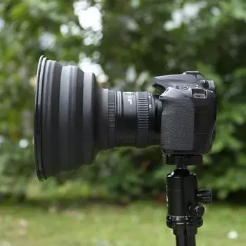 Силиконовая бленда объектива, не отражающая свет, антистеклянная крышка для фото и видеокамеры, устраняющая блики, защищающая устройство, крепление объектива для наружного применения Small