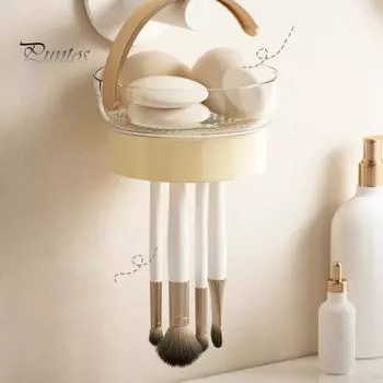 Силиконовая чаша для чистки кистей для макияжа 2-в-1, косметическое средство для чистки кистей с сушильным держателем для подставки для хранения