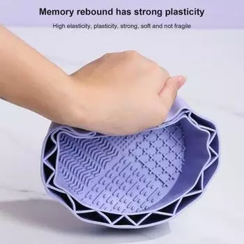 Силиконовая чаша для чистки кистей для макияжа, 4 текстуры, многофункциональная косметическая кисть, пудра, губка для чистки, моющий инструмент, держатель для сушки зелёный