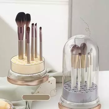 Силиконовая чаша для чистки кистей для макияжа 2-в-1, косметическое средство для чистки кистей с сушильным держателем для подставки для хранения