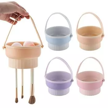 Силиконовая чаша для чистки кистей для макияжа с ручкой, возможность глубокой очистки, многоразовый многофункциональный держатель для кистей для макияжа 3 в 1, чаша для чистки A