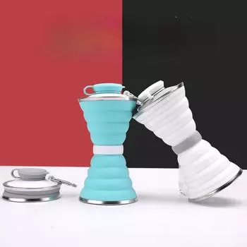 Силиконовая чашка для путешествий на открытом воздухе. Складная мягкая бутылка для воды. Портативная бутылка для воды. Спортивная питьевая альпинистская сумка для воды большой емкости. 500ml розовый