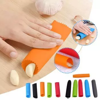 Силиконовая чеснокочистка Чесночистка Чесночистка Держатель ролика для очистки Легко и быстро очищает зубчики чеснока Ручной пресс-инструмент для очистки чеснока One Size