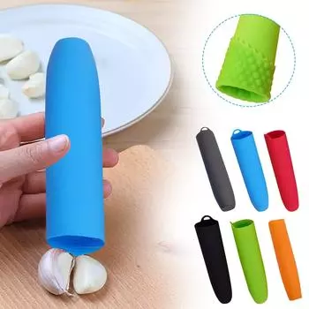 Силиконовая чеснокочистка Чесночистка Чесночистка Держатель ролика для очистки Легко и быстро очищает зубчики чеснока Ручной пресс-инструмент для очистки чеснока One Size синий