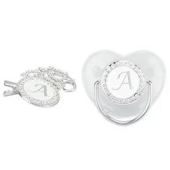 Силиконовая детская пустышка серебристого цвета A?Z Letters Safe BPA Free One Piece Seamless Соска с крышкой для