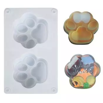 Силиконовая форма, 2 полости, термостойкая DIY мини-разновидность, силиконовая форма для кошачьих когтей, рукоделие белый