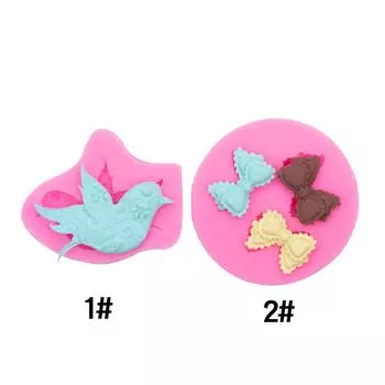 Силиконовая форма «Бант в виде сороки» для помадки, украшения тортов и шоколада своими руками