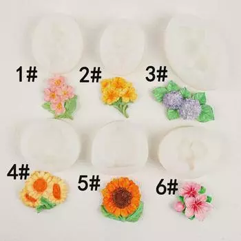 Силиконовая форма «Цветок персика и подсолнух» для помадки, ароматерапевтического пластыря, украшения магнита на холодильник