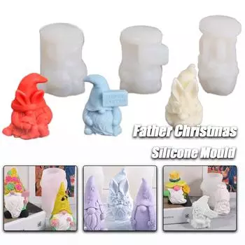 Силиконовая форма диорама гном форма для выпечки мыло ручной работы ароматическая свеча Дед Мороз силиконовая форма рождественские украшения