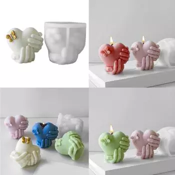 Силиконовая форма для ароматерапевтической свечи в форме сердца Простые в использовании силиконовые формы для ароматических свечей с дизайном в виде сердца для украшения дома