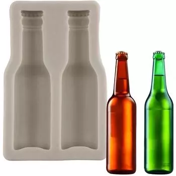 Силиконовая форма для бутылки пива, форма для помадки, шоколада для украшения торта, топпер для кексов, конфеты, шоколадная жвачка, паста, формы из полимерной глины