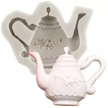 Силиконовая форма для чайника для помадки для украшения торта «сделай сам», топпер для кексов, шоколадных конфет, жевательной резинки, формы для полимерной глины