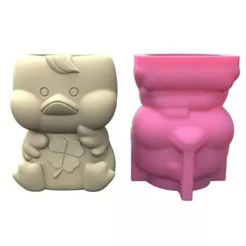 Силиконовая форма для цветка-суккулента Little Duck, подсвечник из бетона, смоляная форма, инструмент для литья поделок