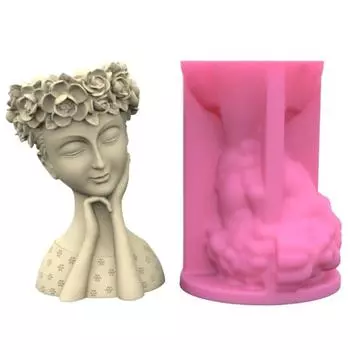 Силиконовая форма для цветочного горшка, бетонная форма, художественная фигура, формы для цветочного горшка, форма для цемента, силиконовый материал для вазы для цветов