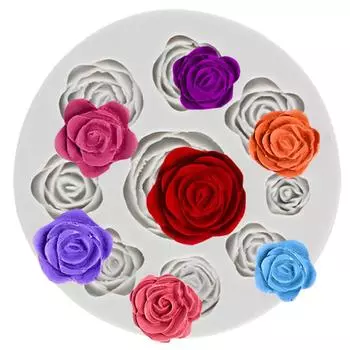 Силиконовая форма для цветов розы, формы для цветов, формы для помадки, инструменты для украшения торта, форма для шоколадной мастики, формы для кексов, конфет, смолы, глины