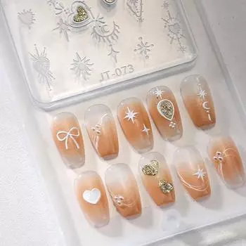 Силиконовая форма для дизайна ногтей, бант, луна, звезды, ювелирные изделия, литье, симпатичная форма, инструмент для рельефа, украшение ногтей своими руками, искусство красоты ногтей, очарование A