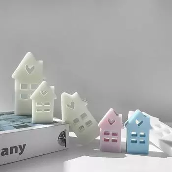 Силиконовая форма для дома в форме сердца для изготовления свечей, гипсовая силиконовая форма, литье бетона, ароматерапевтическая свеча, смола, глина S