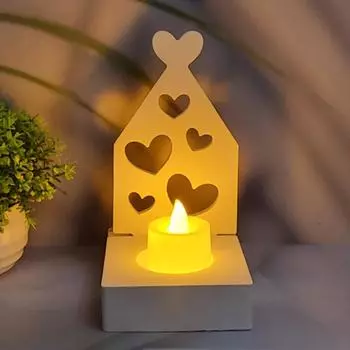Силиконовая форма для домика в форме сердца, домики для любви, бетонные формы, литейные формы, гипсовые подсвечники, украшения, смоляная форма для домашнего декора белый