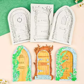 Силиконовая форма для дверей с цветами, инструмент для украшения торта из помадки, сахарная крошка, шоколадные конфеты, глина, форма для мастики, инструмент для выпечки кексов