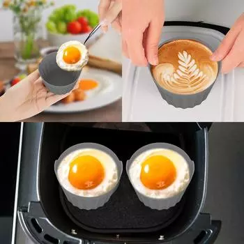 Силиконовая форма для фритюрницы, пластина для фритюрницы, форма для кексов, форма для выпечки в духовке, силиконовая форма для яичного тарта, форма для выпечки небесно-голубой