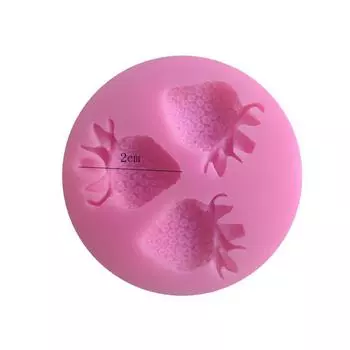 Силиконовая форма для фруктов и клубники с тремя отверстиями Формы для помадки Инструменты для сахарного творчества Шоколадная форма для тортов Инструменты для выпечки Round розовый