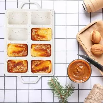 Силиконовая форма для хлеба Yousheng, 8 ячеек, антипригарное покрытие, мини-формы для выпечки хлеба, многоразовая маленькая форма для мясного рулета, кухонная посуда для выпечки белый