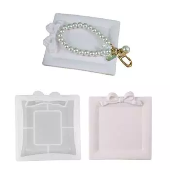 Силиконовая форма для хранения лотка Bowknot Tray Mold DIY Crystal Epoxy Resin Molds Гипс Бетон Цемент Ремесла Литейная форма 1