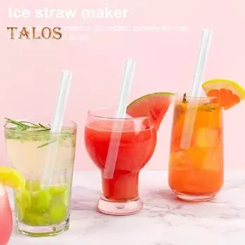 Силиконовая форма для изготовления соломинок для льда, не содержащая бисфенол А, многоразовые формы для питья, самодельные стаканчики, соломинки для льда для напитков S фиолетовый