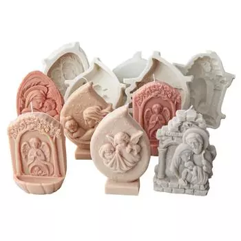 Силиконовая форма для изготовления свечей, силиконовые формы для свечей, форма для религиозной статуи, силиконовая форма для рукоделия, подходящая для поделок из смолы 2