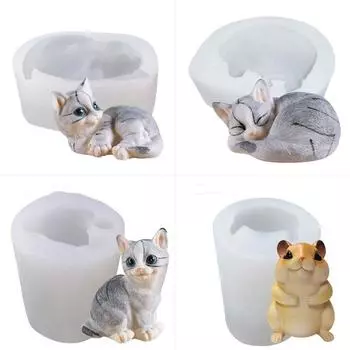 Силиконовая форма для кота, силиконовая форма для мороженого, мусса, торта, силиконовая форма, форма для моделирования животных C