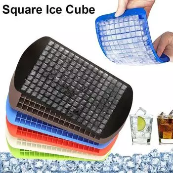 Силиконовая форма для кубиков льда, силиконовая форма для изготовления кубиков льда, складной лоток для кубиков льда, мини-квадратная форма для приготовления льда, форма для мороженого темно-синий