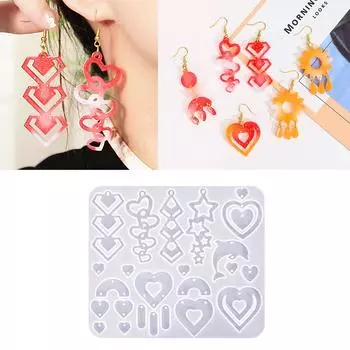 Силиконовая форма для кулона в форме сердца, гибкий аксессуар, кулон, силиконовая форма для ювелирных студий и домашнего творчества 3